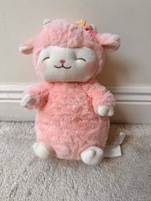 Miniso Pink Blossom Lamb Plush Yellow Flower Sheep approx. 27 cm. Used Please see photos