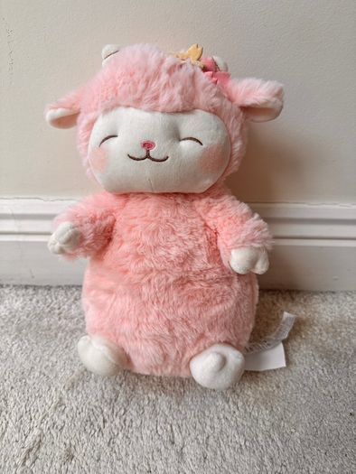 Miniso Pink Blossom Lamb Plush Yellow Flower Sheep approx. 27 cm. Used Please see photos