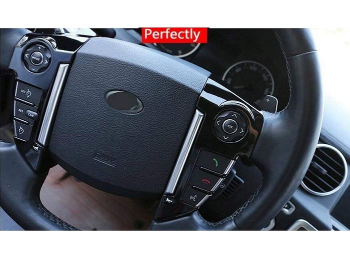Range Rover Sport 2010 to 2013 2PCS Steering Wheel ABS Stickers Car Accessories (Gloss Black)