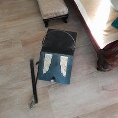 Coal Scuttle Iron with   2 tongs included.REDUCED