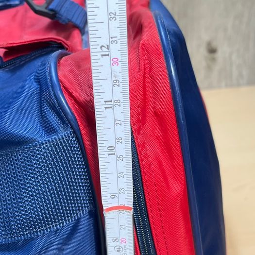 Adidas Duffle Bag - Blue Red Gym Travel Sports - Spell Out - 90s