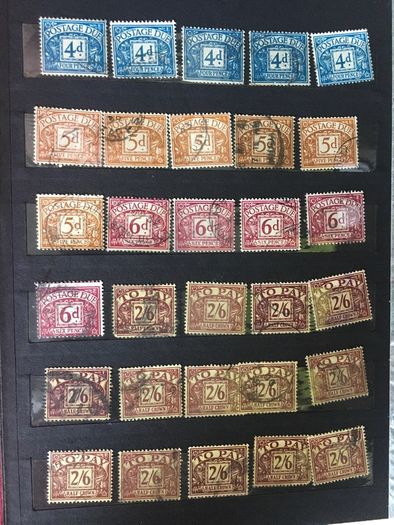 Collection: Great Britain Small Stamp stockbook full of postage due labels both mint (some mounted some mint never hinged) and used. Catalogue certainly in the hundreds