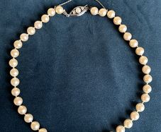 Vintage Creamy Pearl Strand Necklace with Ornate Silver-tone Clasp