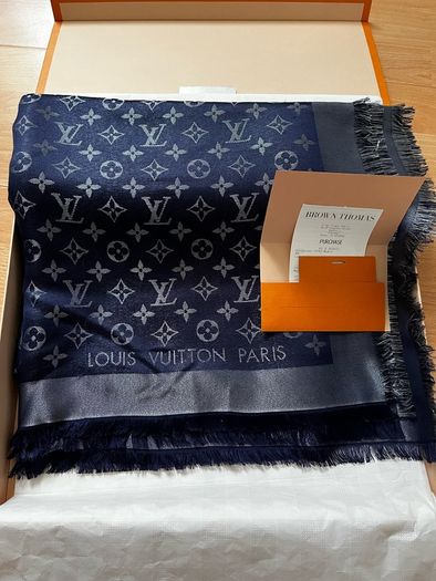 LOUIS VUITTON Monogram Shine Shawl M73658 56x56