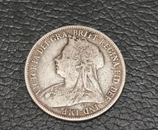 1897 Queen Victoria Silver Coin UK Britain One Shilling