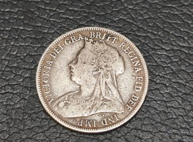 1897 Queen Victoria Silver Coin UK Britain One Shilling