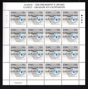 2010 Ireland 25th Anniversary of Gaisce - The President's Award Commemorative Stamps Sheetlet Plate 1B1B1B1B Mint Never Hinged (MNH)
