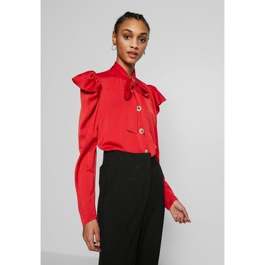 Sister Jane Red Shirt With Bow, Size S- UK 8, New