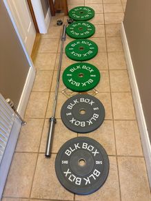 Blk Box Olympic Bumper Weight Plates And Semi Commercial Olympic Ladied Barbell