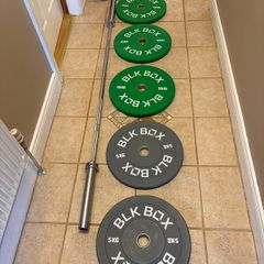 Blk Box Olympic Bumper Weight Plates And Semi Commercial Olympic Ladied Barbell