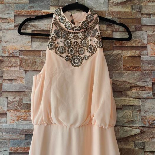 Miss Selfridge Peach Maxi dress size 8