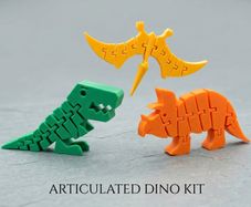 Articulated Dino Kit Pack Flexible Dinosaur Toys, Eco-Friendly Bio PLA, Sensory Fidget Toy