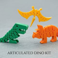 Articulated Dino Kit Pack Flexible Dinosaur Toys, Eco-Friendly Bio PLA, Sensory Fidget Toy