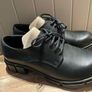 Clarks women black leather shoes chunky sole Teala Lace up size 5.5E New Image 8