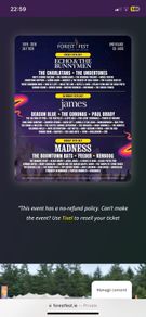 Forest Fest family sat ticket