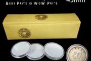 0556 20Pcs 45mm Round Clear Plastic Coin Holder Capsules 20/ 25/ 30/ 35/ 40mm