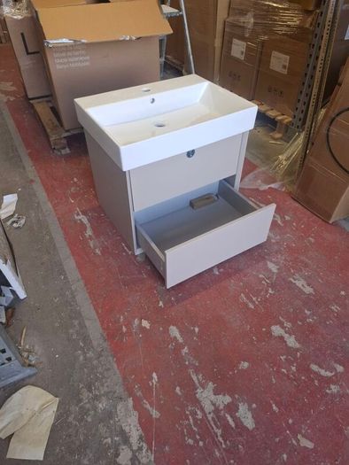 Hib vantage matt cashmere Taupe wall hung 60 unit and Vanya basin ex-display