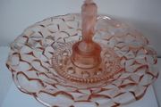 Walther &amp; Sohne  Art Deco Pink Glass  Lady Centerpiece Set