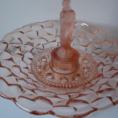 Walther & Sohne  Art Deco Pink Glass  Lady Centerpiece Set