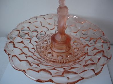 Walther & Sohne  Art Deco Pink Glass  Lady Centerpiece Set