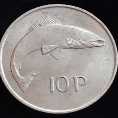 Ireland - 1969 - 10 Pence - Salmon - High Grade - KM.23 - [2203]