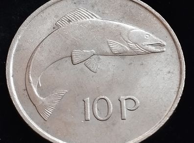 Ireland - 1969 - 10 Pence - Salmon - High Grade - KM.23 - [2203]