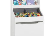 Kids storage shelves on wheels  Children's Shelf With 2 Fabric Boxes  Bookcase  Toy Chest With Wheels