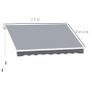 Manual Retractable Patio Awning Shelter UV Protection, 2.5mx2m Image 3