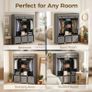 Foldable Wardrobe with 2 Hanging Rails, Fabric Wardrobe with 5 Shelves and 3 Fabric Drawers Image 6