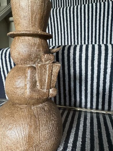 New bespoke 26cm high rustic wood effect  table top snowman