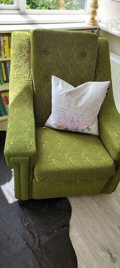 2 x Vintage Green Armchairs