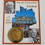 Vintage East Germany & West Germany united Gold plated 1 mark coins in Day of German Unity cover Image 2