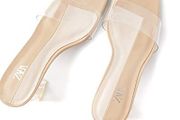 Zara Women Vinyl Mules with Methacrylate Heels Size 39