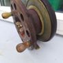Large  old  timber brass  fishing real Image 4