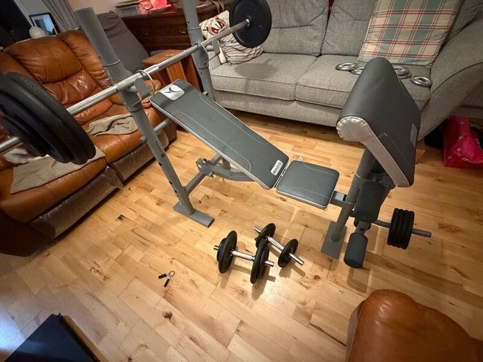 Adjustable Weight Bench & Complete Home Gym Set