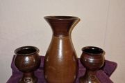 Vintage Australian Bendigo Pottery wine goblets and carafe