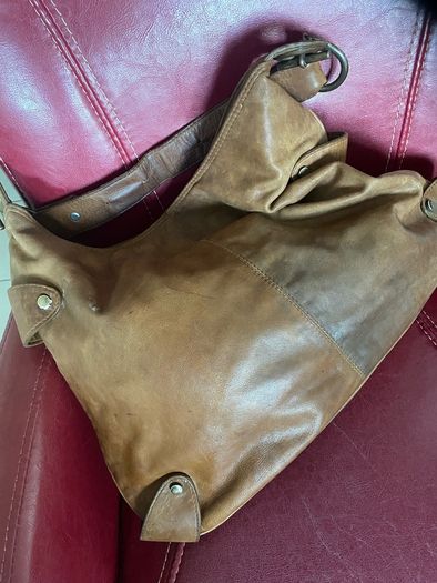 Cortefiel Leather Shoulder Bag