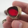 Antique Ring Collection Lot of 15 Mixed Brass & Stone,Glass Antique Style Rings Image 6