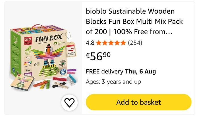 Wooden Fun Box Set- 200 multicoloured pieces