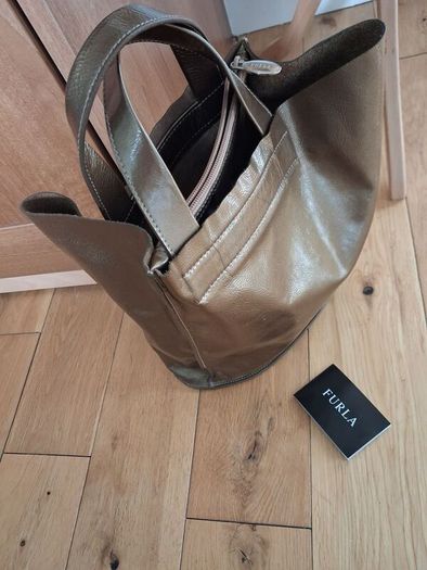 Bronze Shiny Furla Genuine Leather Bag