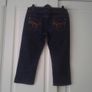 Vintage Blue Denim Capri/Crop Pants. Image 3