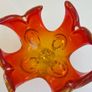CHALET Lorraine 8 Splash 1960's Glass Canadian Bowl, Clear, Amber & Orange. Image 4