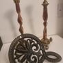 Two unusual gothic brass and copper candlesticks Image 4