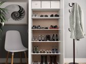 Shoe Cabinet High Gloss White 80x35.5x180 cm Chipboard