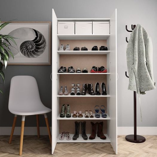 Shoe Cabinet White Chipboard