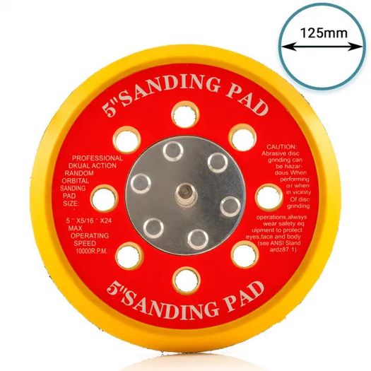 Glass Polish 12702 Dual Action Sanding Pad, DA Hook and Loop Sander Backer | 5/16"-24 | 125 mm