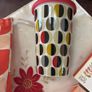 A Bundle of Orla Kiely Products - Bergamot Mini bath and hand set , a pull string wash bag, 2 empty body lotion and conditioner and a limited edition travel porcelain cup for Kenco Image 6