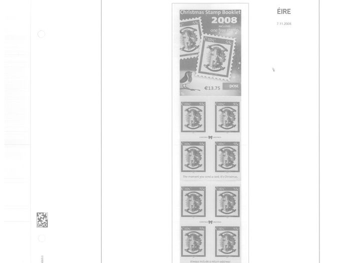 2008 Ireland Davo Supplement Stamp Pages. Includes Pages 148, 149, 150, 151, 151a (Christmas Booklet) and B45, B46 & B47 (Miniature) Sheets Pages include illustrations of stamps and mounts