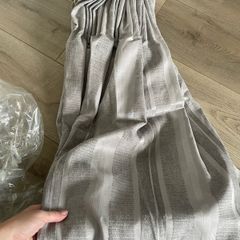 Grey pencil pleat blackout curtains