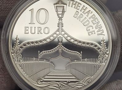 Ireland 2017 Silver Proof The HaPenny Bridge 10 Euro Coin in Original Holder